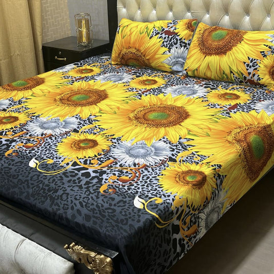 Indic Cotton Sattan 3pc Bedsheet King size