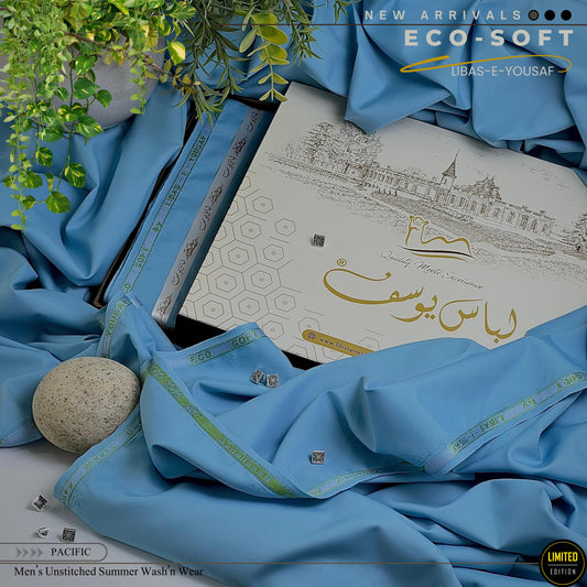 " ECO-SOFT " Summer wash & wear suit by  Libas-e-Yousaf. D-Pacific