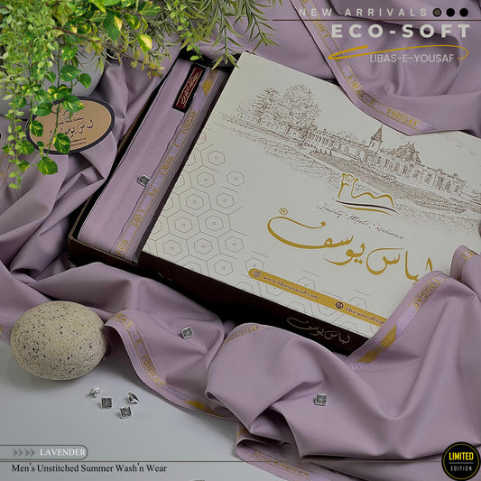 " ECO-SOFT " Summer wash & wear suit by  Libas-e-Yousaf. D-Lavendra