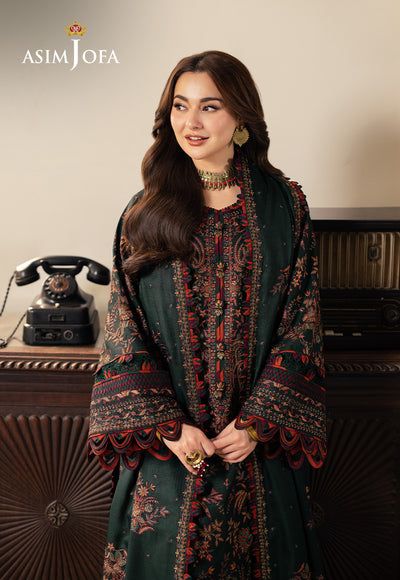 ASIM JOFA -3PC DHANAK EMBROIDERED UNSTICHED SUIT