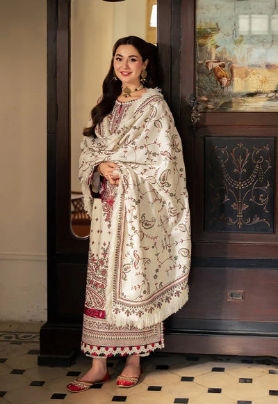 Asim Jofa - Winter 3PC Dhanak Embroidered Suit With Embroidered Shawl