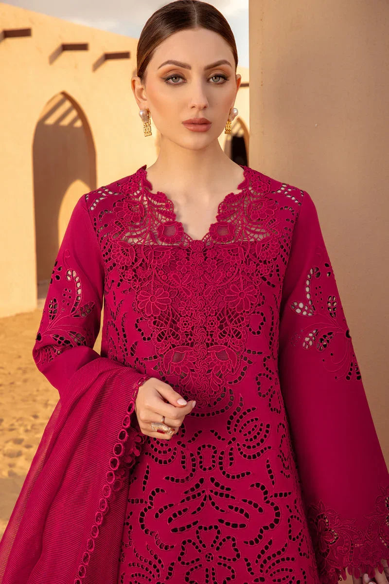 RANG RASIYA - 3PC LAWN CHICKENKARI EMBROIDERED SHIRT WITH EMBROIDERED  DUPATTA