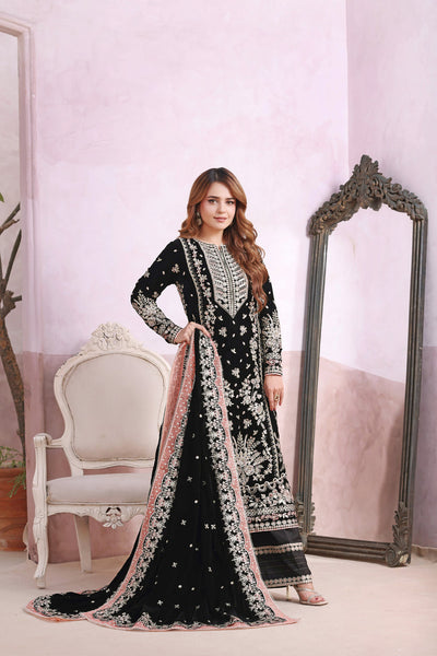 3 Piece - Unstitched Dhanak Stuff Full Embroidered Suit With Full Embroidered Shawl With Extra Patches