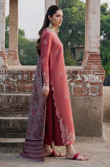 IZEL - Winter 3PC Unstitched  Dhanak Embroidered With Printed Shawl