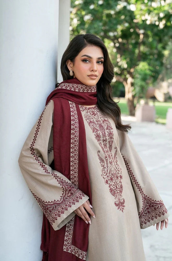 Baroque - 3PC Lawn Embroidered Suit With  Printed Dupatta LL-999