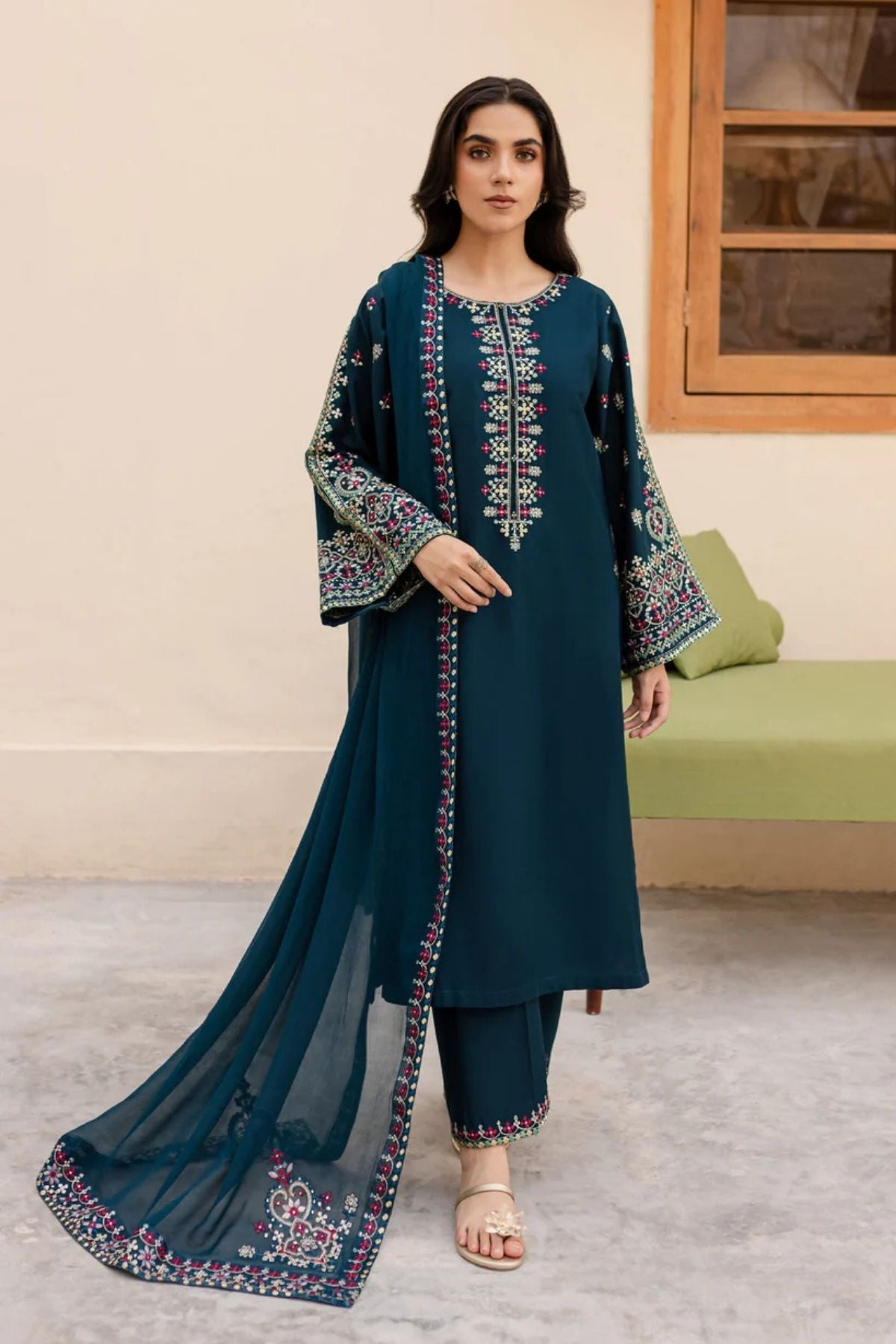 Batik - Winter 3PC Dhannak Embroidered Suit -