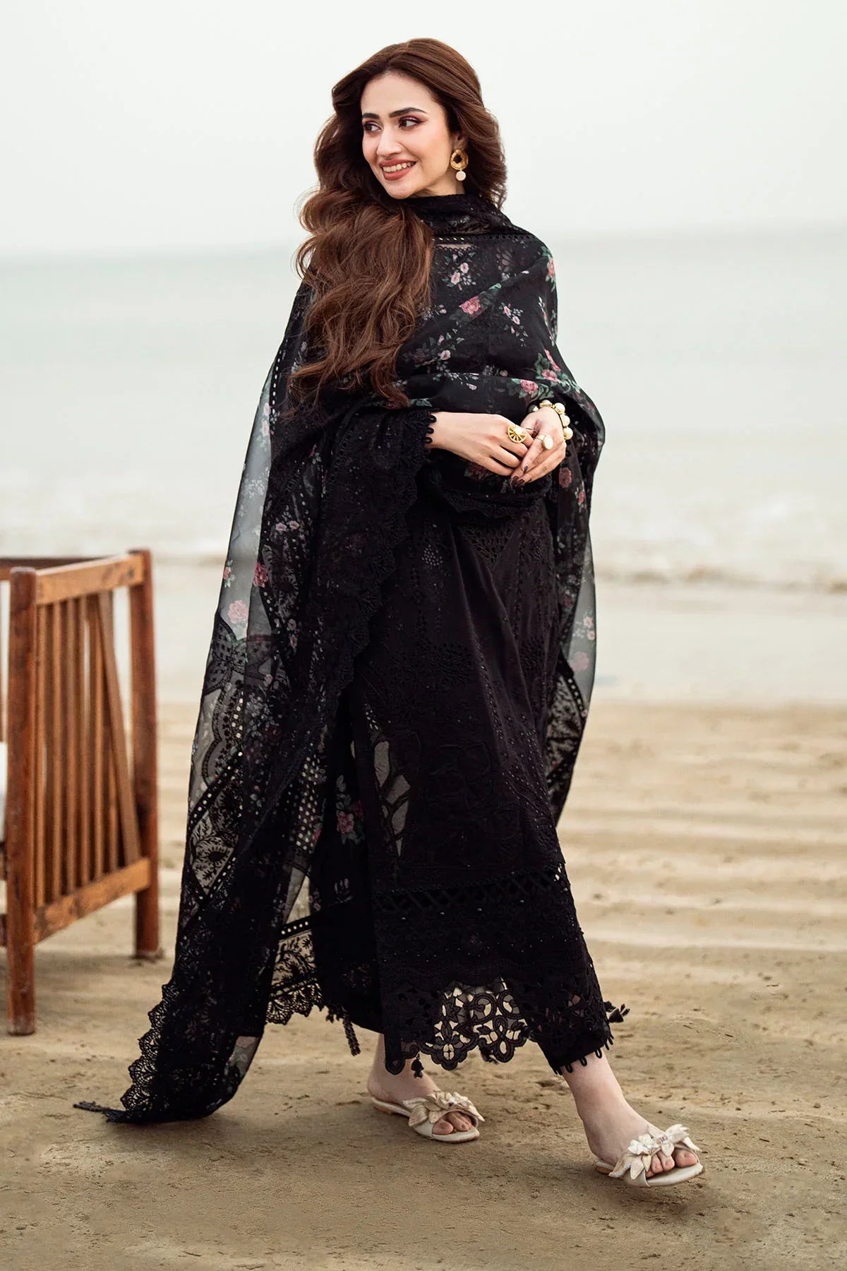 NUREH - 3PC LAWN EMBROIDERED SHIRT WITH LAWN  PRINTED EMBROIDERED DUPATTA