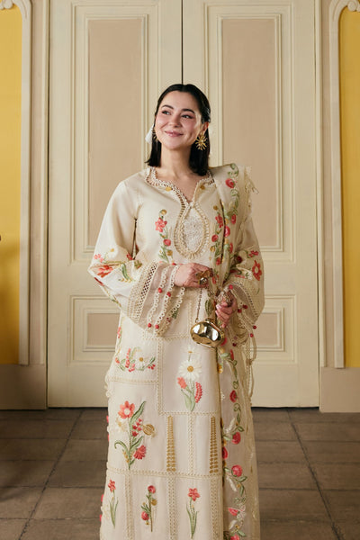 3 Piece - Unstitched Dhanak Stuff Full Embroidered Suit With Full Embroidered Shawl With Extra Patches