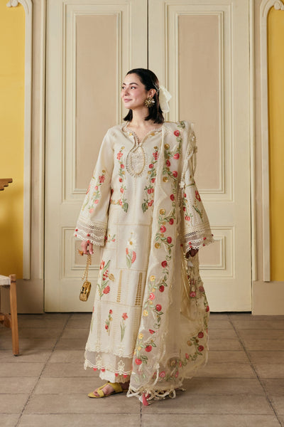 3 Piece - Unstitched Dhanak Stuff Full Embroidered Suit With Full Embroidered Shawl With Extra Patches