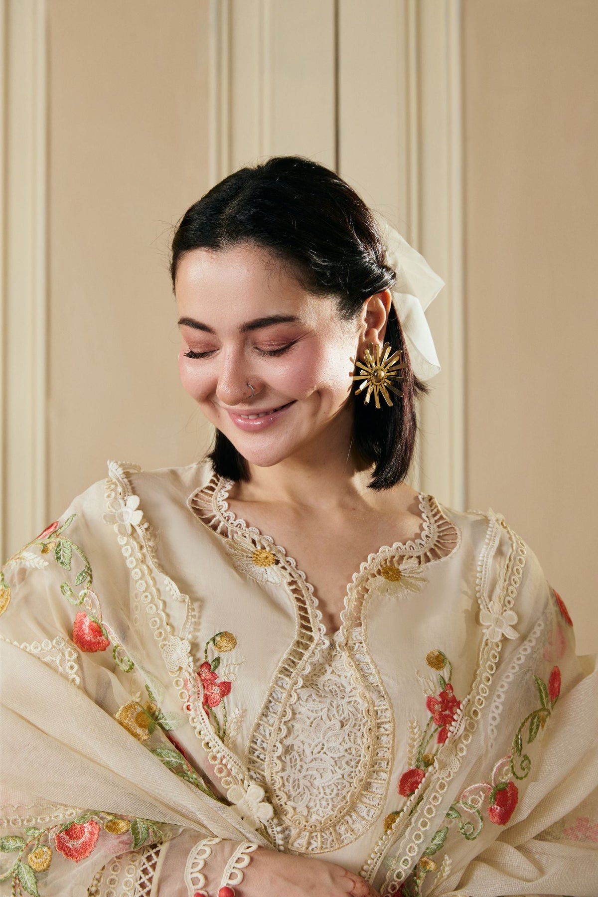 3 Piece - Unstitched Dhanak Stuff Full Embroidered Suit With Full Embroidered Shawl With Extra Patches