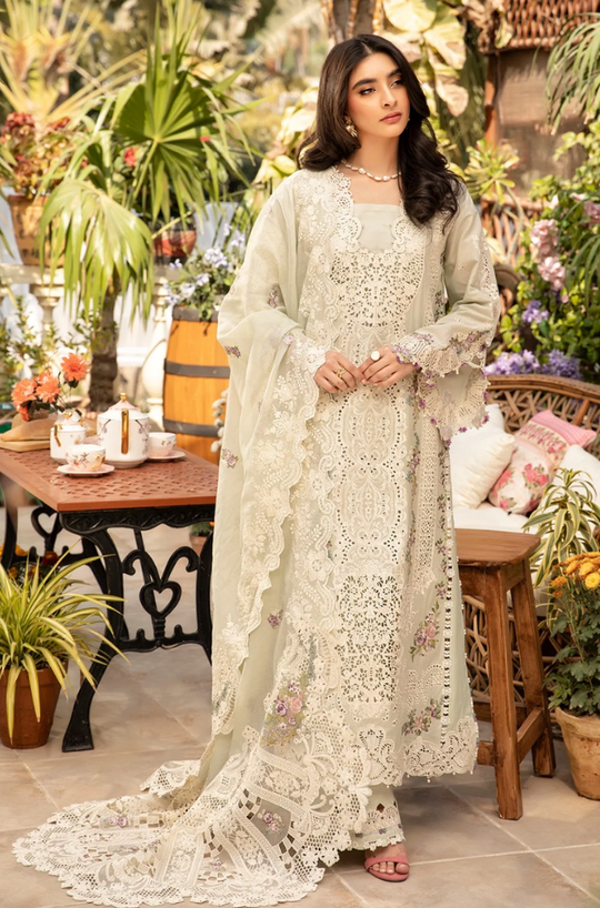 3 Piece - Unstitched Dhanak Stuff Full Embroidered Suit With Full Embroidered Shawl With Extra Patches