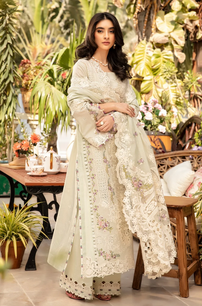 3 Piece - Unstitched Dhanak Stuff Full Embroidered Suit With Full Embroidered Shawl With Extra Patches