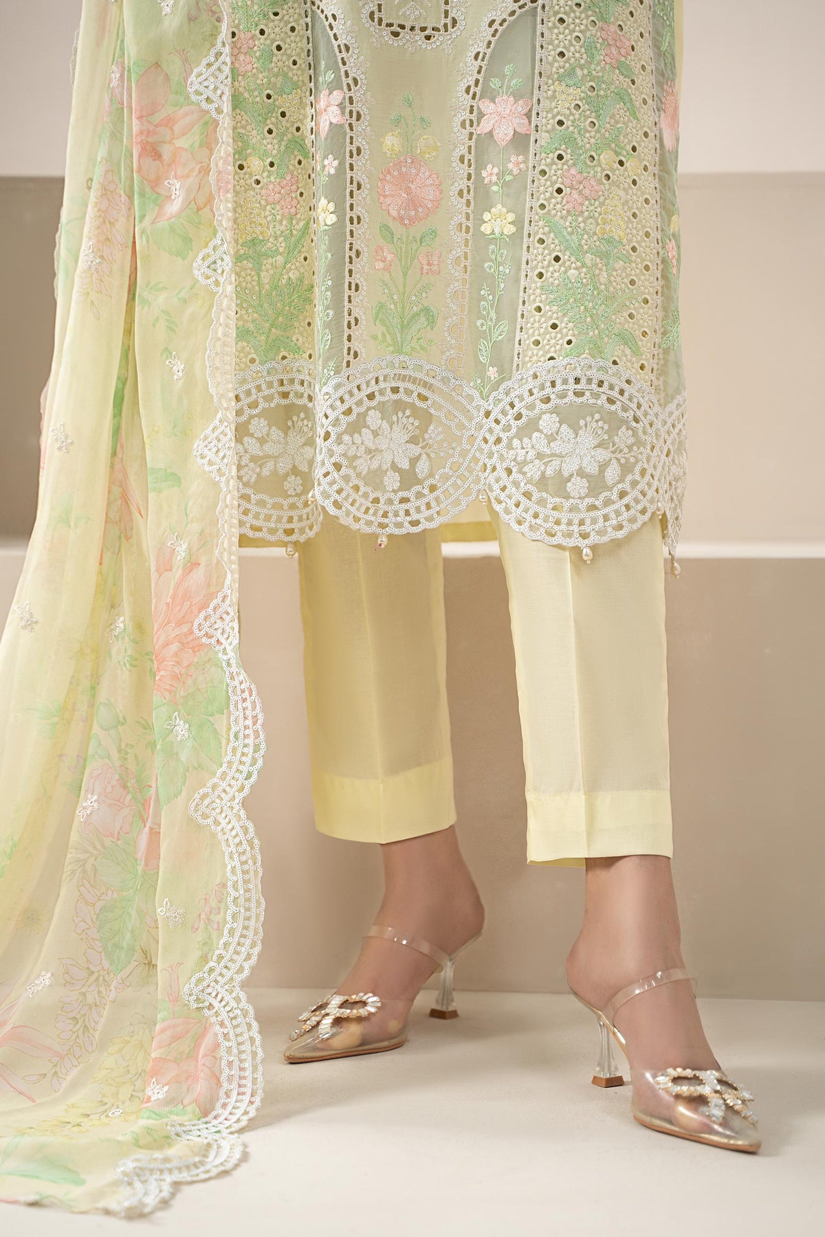 Maria B 3Piece Embroidered Dhank Suit | ELS-25-04