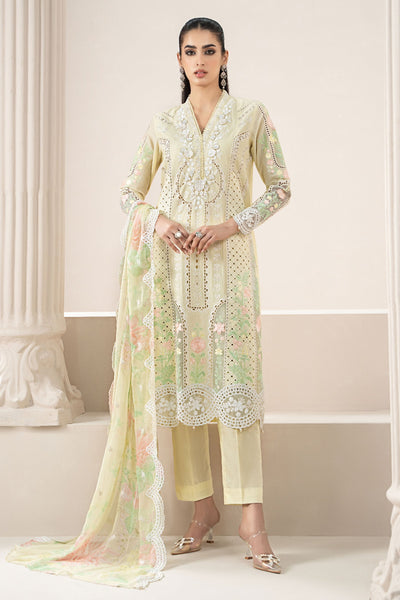 Maria B 3Piece Embroidered Dhank Suit | ELS-25-04