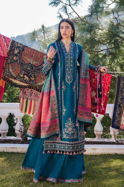 Hussain Rehar Winter Embroidered 3pc Dhanak Suite