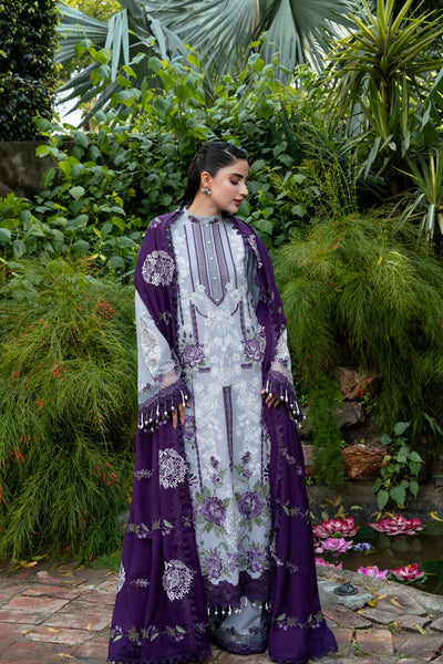 Aneelas Emb Winter Premium Dhank Shawl With Dhank Shirt Trouser 3pc AN-02