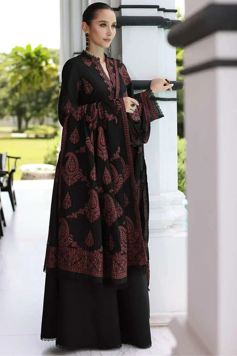 Bareeze 3Pc Embroidered Dhanak Suite With Embroidered Shawl
