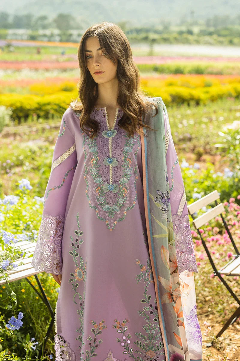 MUSHQ - 3PC LAWN EMBROIDERED SHIRT WITH SILK PRINTED DUPATTA AND TROUSER