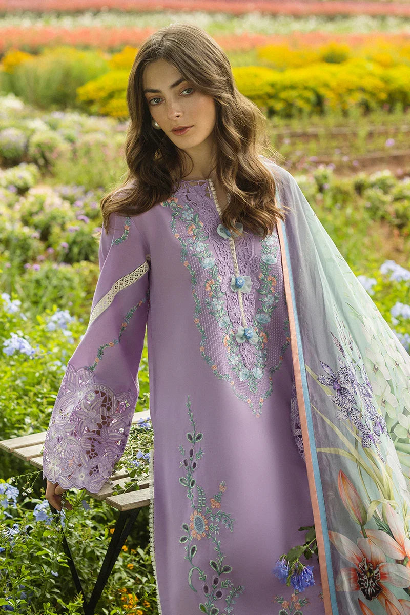 MUSHQ - 3PC LAWN EMBROIDERED SHIRT WITH SILK PRINTED DUPATTA AND TROUSER