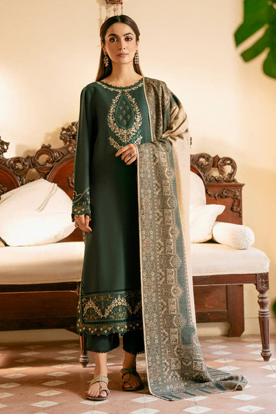 IZEL - Winter 3PC Unstitched Dhanak Embroidered With Printed Shawl