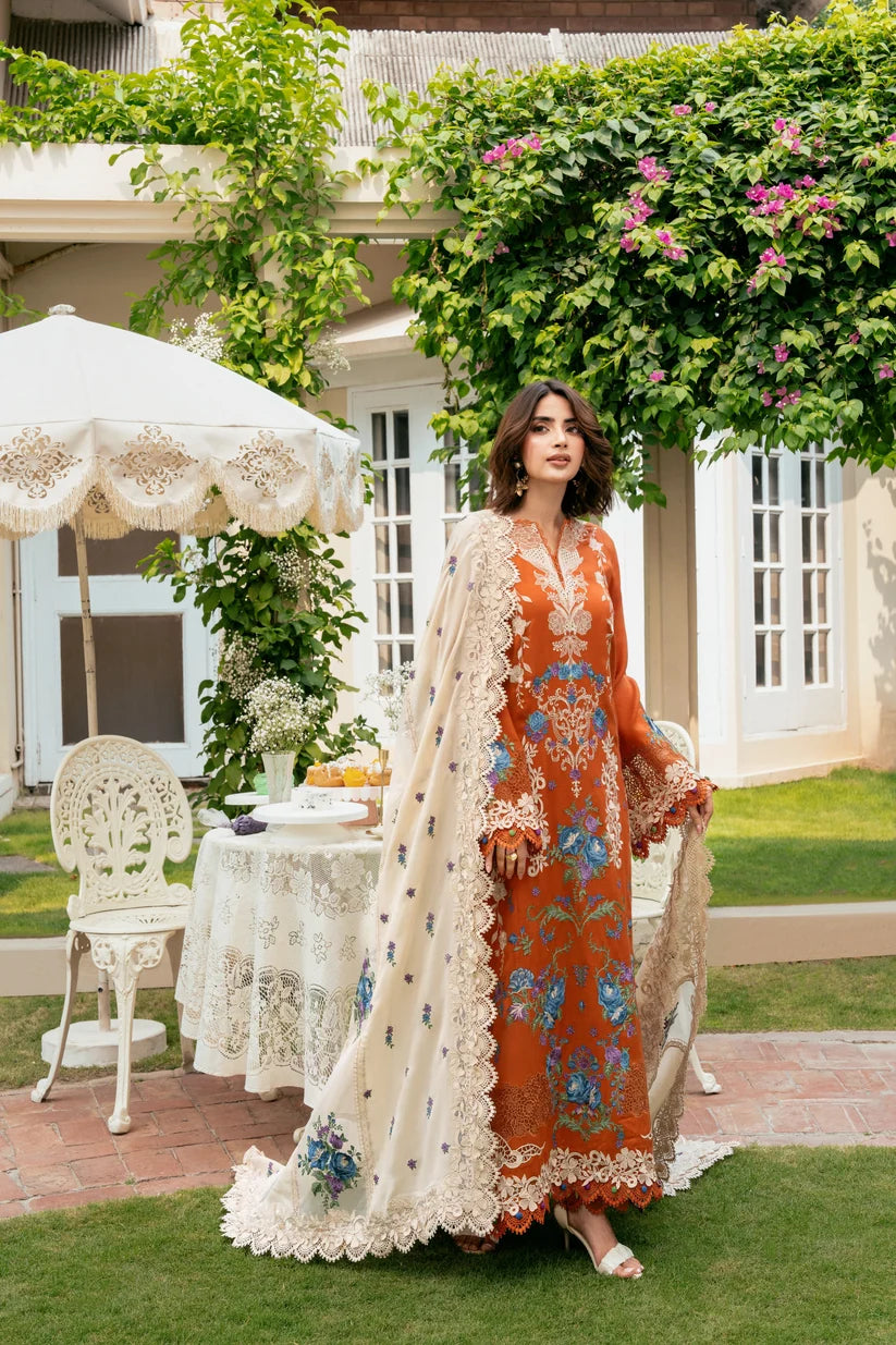 Aneelas Emb Winter Premium Dhank Shawl With Dhank Shirt Trouser 3pc AN-01
