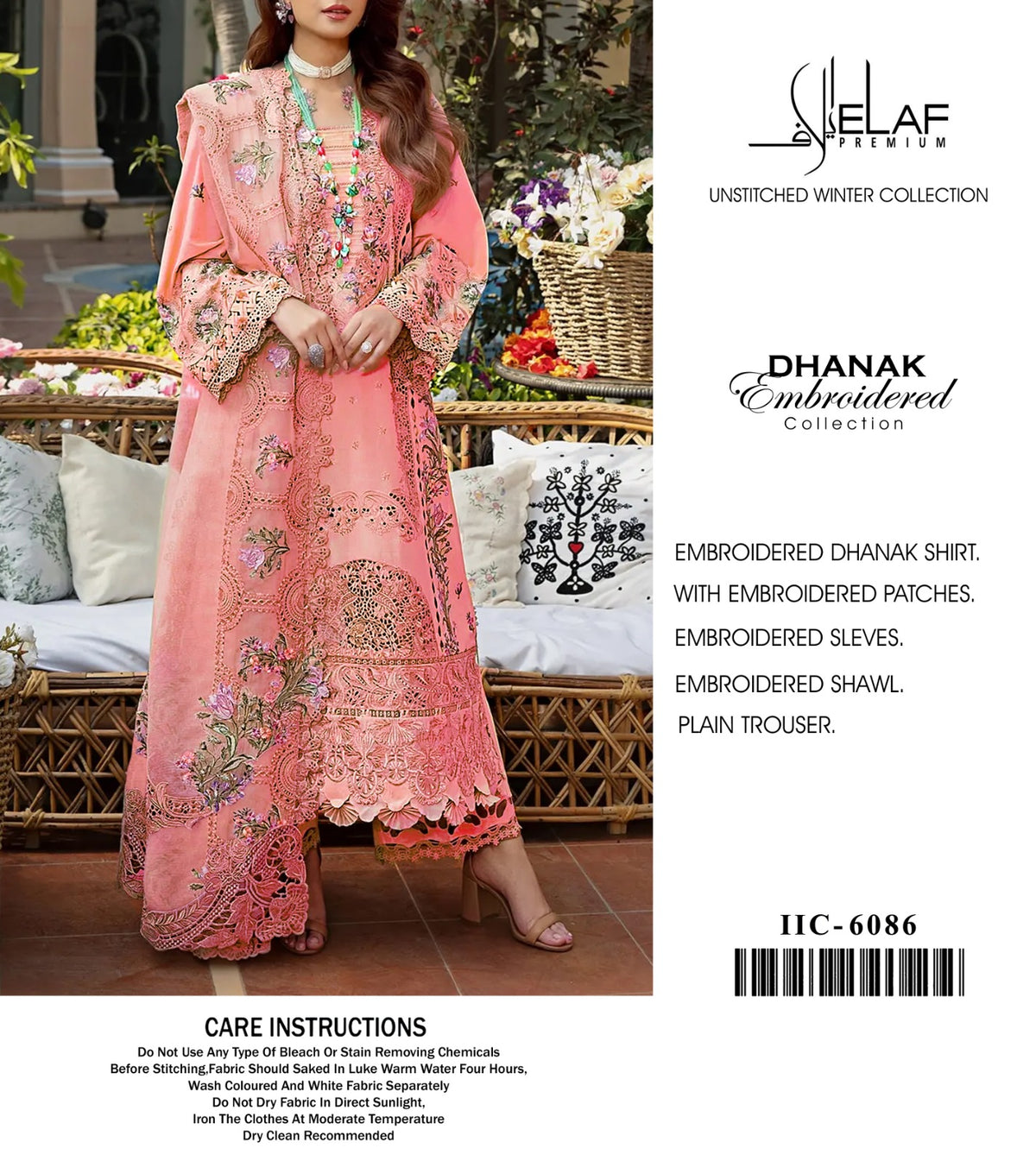 Elaaf Dhanak Embroidery 3 Piece Unstiched El-01
