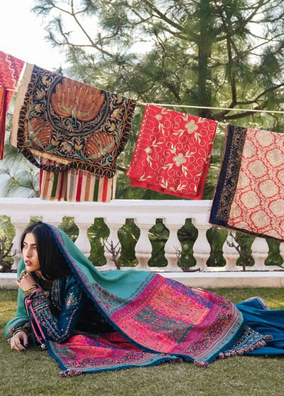 Hussain Rehar Winter Embroidered 3pc Dhanak Suite