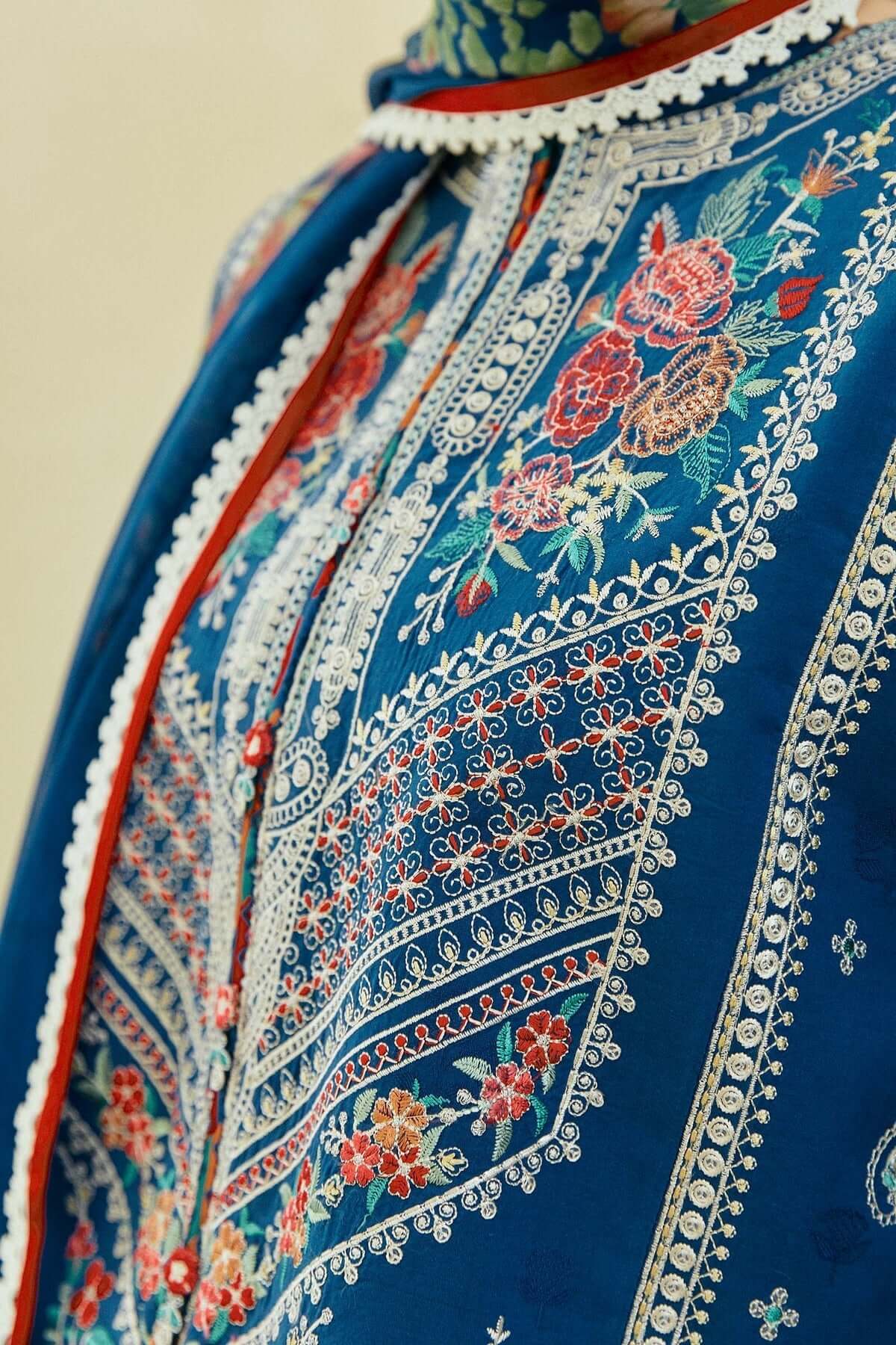 3 Piece Unstitched Heavy Embroidered Dhanak Suit with Printed Woolen Shawl